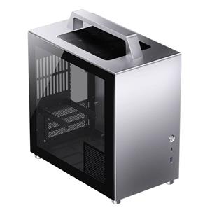 Jonsbo T8 PLUS Mini-ITX Gehäuse, Tempered Glass - silber Mini-tower Gaming-behuizing, Behuizing Zilver