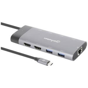 Manhattan USB-C Dockingstation USB-C PD 10-in-1 8K Passend für Marke (Notebook Dockingstations):