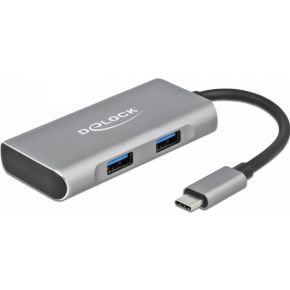 DeLock 63260 interface hub USB 3.2 Gen 2 (3.1 Gen 2) Type-C 10000 Mbit/s Grijs