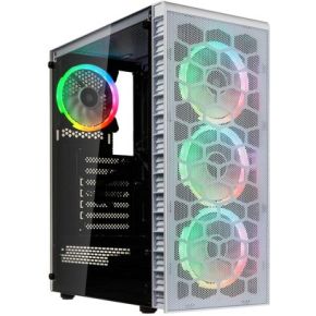 Kolink Observatory HF Mesh Midi-Tower PC-Gehäuse Weiß 2 vorinstallierte Lüfter, 4 Vorinstallierte