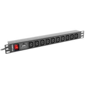 Lanberg PDU-10I-0200-IEC-BK energiedistributie 10 AC-uitgang(en) 1U Zwart