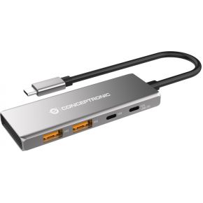 Conceptronic HUBBIES15G interface hub USB 3.2 Gen 2 (3.1 Gen 2) Type-C 10000 Mbit/s Grijs