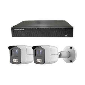 Dutch Security Systems Camerabeveiliging 2K QHD - Sony 5MP - Set 2x Bullet - Wit - Buiten&Binnen - Met Nachtzicht - Incl. Recorder&App