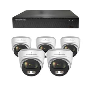 Dutch Security Systems Draadloze Beveiligingscamera 4K Ultra HD - Sony 8MP - Set 5x Dome - Wit - Buiten&Binnen - Met Nachtzicht - Incl. Recorder&App