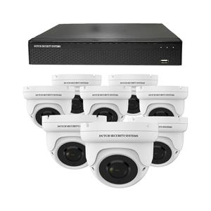 Dutch Security Systems Draadloze Camerabeveiliging - Sony 5MP - 2K QHD - Set 8x Dome - Wit - Binnen&Buiten - Met Nachtzicht - Incl. Recorder&App