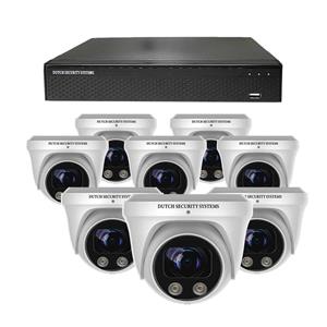 Dutch Security Systems Beveiligingscamera Set - 8x PRO Dome Camera - UltraHD 4K - Sony 8MP - Wit - Buiten&Binnen - Met Nachtzicht - Incl. Recorder&App