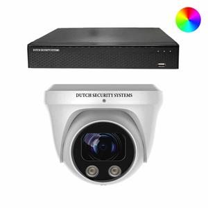 Dutch Security Systems Draadloze Beveiligingscamera Full Color 4K Ultra HD - Sony 8MP - Set 1x Dome - Wit - Buiten&Binnen - Met Nachtzicht In Kleur