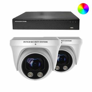 Dutch Security Systems Beveiligingscamera Full Color 4K Ultra HD - Sony 8MP - Set 2x Dome - Wit - Buiten&Binnen - Met Nachtzicht In Kleur - Incl. Recorder&App