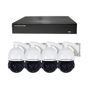 Dutch Security Systems Camerabeveiliging 2K QHD - Sony 5MP - Set 4x PTZ - Wit - Buiten&Binnen - Met Nachtzicht - Incl. Recorder&App