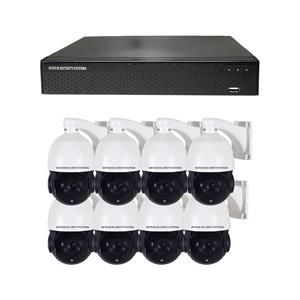 Dutch Security Systems Camerabeveiliging 2K QHD - Sony 5MP - Set 8x PTZ - Wit - Buiten&Binnen - Met Nachtzicht - Incl. Recorder&App