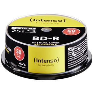 1x25 Intenso BD-R 50GB printable 6x Speed, Cakebox