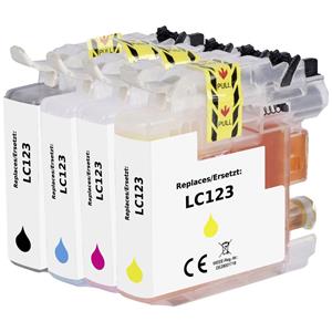 Renkforce Inkt combipack vervangt Brother LC-123 (LC123VALBPDR) Compatibel Zwart, Cyaan, Magenta, Geel RF-5679774