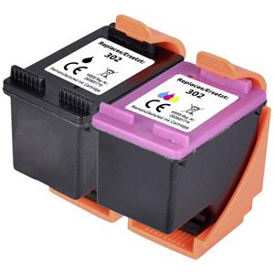 Renkforce Inkt combipack vervangt HP 302 (X4D37AE) Compatibel Combipack Zwart, Cyaan, Magenta, Geel RF-I-HP302BCMY2PK RF-5628788