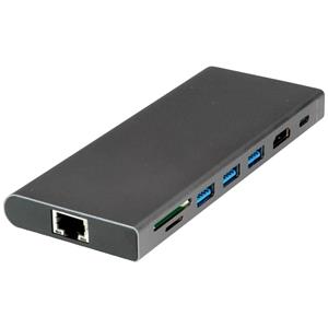 Value 12991138 USB-C dockingstation Geschikt voor merk: Universeel Geïntegreerde kaartlezer, USB-C Power Delivery