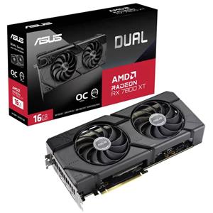 Asus Videokaart AMD Radeon RX 7800 XT Dual OC 16 GB GDDR6-RAM PCIe x16 HDMI, DisplayPort