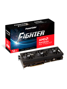 Powercolor Grafikkarte AMD Radeon RX 7700 XT Fighter 12GB GDDR6-SDRAM PCIe x16 DisplayPort, HDMI