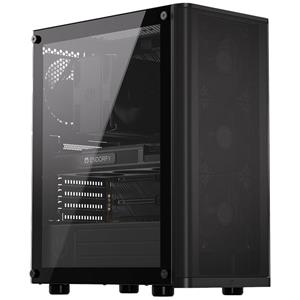 Endorfy Ventum 200 Air Midi-tower PC-behuizing Zwart 4 voorgeïnstalleerde ventilators, Zijvenster, Stoffilter