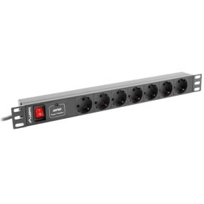 Lanberg PDU-07F-0200-BK energiedistributie 7 AC-uitgang(en) 1U Zwart