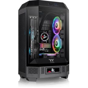 Thermaltake The Tower 300 Micro-Tower Gaming-Gehäuse Schwarz 2 vorinstallierte Lüfter, Seitenfenster