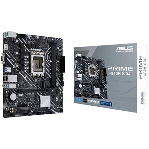 Asus PRIME H610M-K D4 ARGB Mainboard Sockel (PC) Intel 1700 Formfaktor (Details) Micro-ATX Mainboa