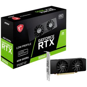 MSI Nvidia GeForce RTX 3050 Videokaart LP OC 6 GB GDDR6-RAM PCIe x16 DisplayPort, HDMI NVIDIA G-Sync , Low Profile, Overclocked