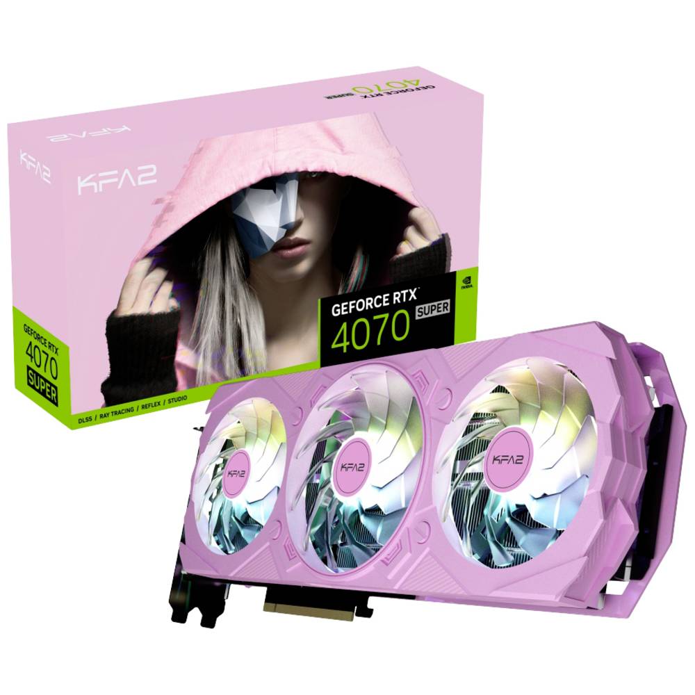 KFA2 Nvidia GeForce RTX 4070 Videokaart EX Gamer Pink 1-Click OC 12 GB GDDR6X-RAM PCIe x16 DisplayPort, HDMI Overclocked, NVIDIA G-Sync