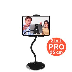Develop-free Tablet houder + Telefoonhouder PRO (2 in 1) met voet & 35 cm hals