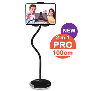 Develop-free Tablet houder + Telefoonhouder PRO (2 in 1) met voet & 100 cm hals