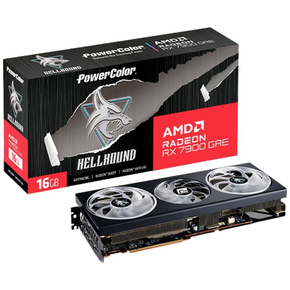 Powercolor Grafikkarte AMD Radeon RX 7900 GRE Hellhound 16GB GDDR6-RAM PCIe x16 HDMI, DisplayPort