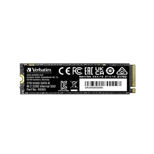 Verbatim Vi560 S3 2 TB SATA M.2 SSD 2280 harde schijf M.2 SATA 6 Gb/s, SATA III Retail 49365