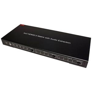 Roline 14013579 HDMI-Matrix-switch 4 x 2 poorten HDMI Afstandsbediening 3840 x 2160 Pixel