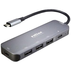 Roline USB 3.2 Gen 2-hub 4 poorten Grijs