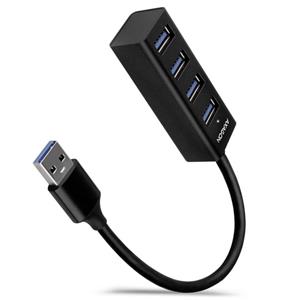 AXAGON HUE-M1A Superspeed USB-A Mini Hub, 4x USB 3.0 - 20cm, schwarz USB 3.0-hub 4 poorten Zwart