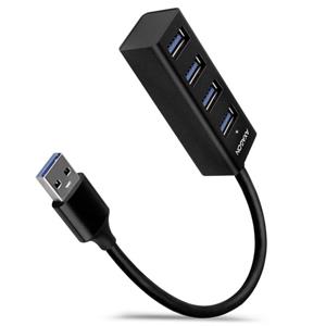 AXAGON HUE-M1A Superspeed USB-A Mini Hub, 4x USB 3.0 - 20cm, schwarz 4 Port USB 3.0-Hub Schwarz