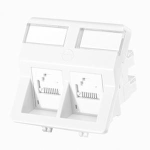 Molex WNC-00031-02  PowerCAT 6 UTP 2 x RJ45 inbouw module , wit, 50 x 50 mm