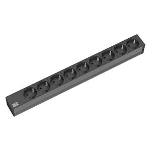 Bachmann 333.506 19 Zoll Netzwerkschrank-Steckdosenleiste 1 HE Schutzkontaktsteckdose Schwarz