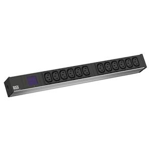 Bachmann 800.2055 19 Zoll Netzwerkschrank-Steckdosenleiste 1 HE Kaltgeräte-Steckdose C13 10A Schwarz