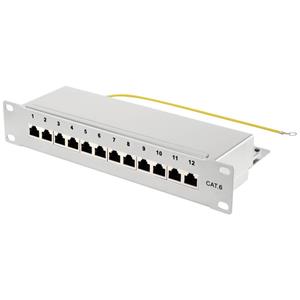 Renkforce RF-4996632 12 Port Patch-Panel 254mm (10 ) CAT 6 1 HE Grau