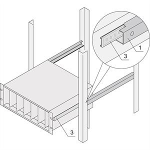 Schroff 24562458 19 inch Rails voor patchkast