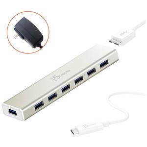 j5create 7-Port USB3.0 Hub USB hub - 7 - USB 3.1 - Goud