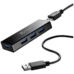 j5create 4-Port USB3.0 Mini Hub USB hub - 4 - USB 3.0 - Zwart