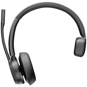 HP Poly Voyager 4310 UC Monaurales Headset +BT700 USB-A Adapter On Ear headset Computer Bluetooth Stereo Zwart Noise Cancelling Volumeregeling, Microfoon