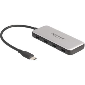 DeLock 64261 interface hub USB 3.2 Gen 1 (3.1 Gen 1) Type-C 10000 Mbit/s Zwart, Grijs