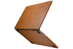 NorthLife MacBook Air 13 inch M2/M3 (2022-2024) Leren cover hoes - case - Cognac
