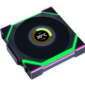 Lian Li UNI FAN SL Wireless LCD Lüfter, ARGB, PWM - 120 mm, schwarz PC-ventilator Zwart (b x h x d) 120 x 124.5 x 28 mm