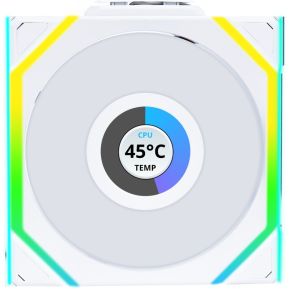 Lian Li UNI FAN SL Wireless LCD Lüfter, ARGB, PWM - 120 mm, weiß PC-ventilator Wit (b x h x d) 120 x 124.5 x 28 mm