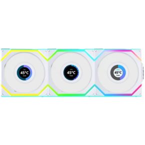 Lian Li UNI FAN SL Wireless LCD Lüfter, ARGB, PWM, 3er-Pack inkl. Controlle PC-ventilator Wit (b x h x d) 120 x 124.5 x 28 mm