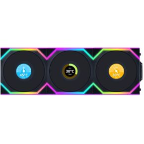 Lian Li UNI FAN SL Wireless LCD Lüfter, ARGB, PWM, 3er-Pack inkl. Controller PC-ventilator Zwart (b x h x d) 120 x 124.5 x 28 mm