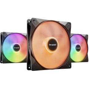BeQuiet LIGHT WINGS LX 140mm PWM Triple-Pack PC-ventilator Zwart (b x h x d) 140 x 140 x 25 mm Incl. LED-verlichting