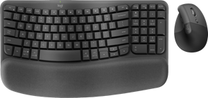 Logitech Wave Keys Draadloos Ergonomisch Toetsenbord +  Lift Ergonomische Muis